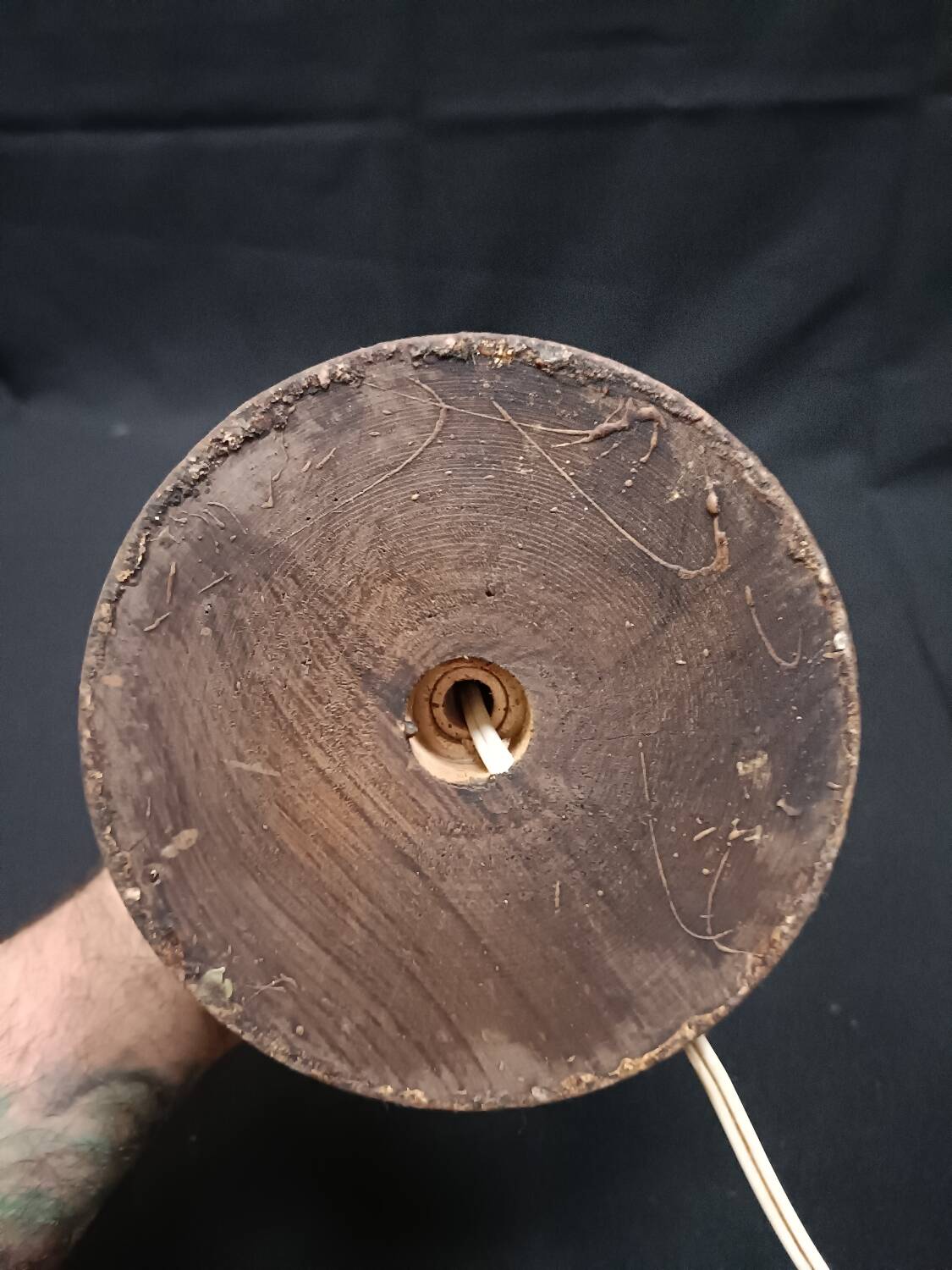 Vintage lamp base in gilded wood