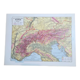 Old map of the Alps from 1928
