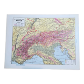 Old map of the Alps from 1928