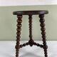 Signed turned wood tripod stool