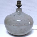 Crackle glaze enamelled stoneware lamp base signed CB LM