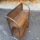 Desserte pliable en acier et bois sur roulettes 80cm