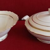 WHITE AND GOLD TUREEN AND SALAD BOWL