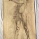 Large drawing of a man signed around 1943 pencil on paper dimensions: height -120cm-