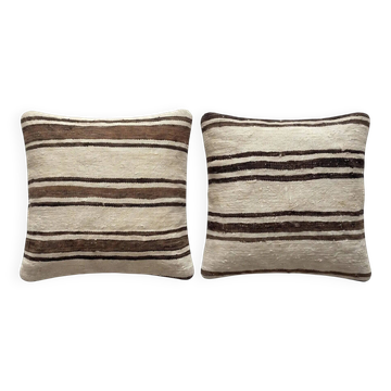 Set of 2 vintage kilim cushion covers 61x61 cm