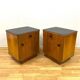 Set of 2 retro bedside tables, veneered wood, 1960s