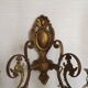 French Vintage Double Bronze & Crystal Wall Light - Stylized Dolphin Detail