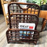 Bamboo and rattan magazine holder