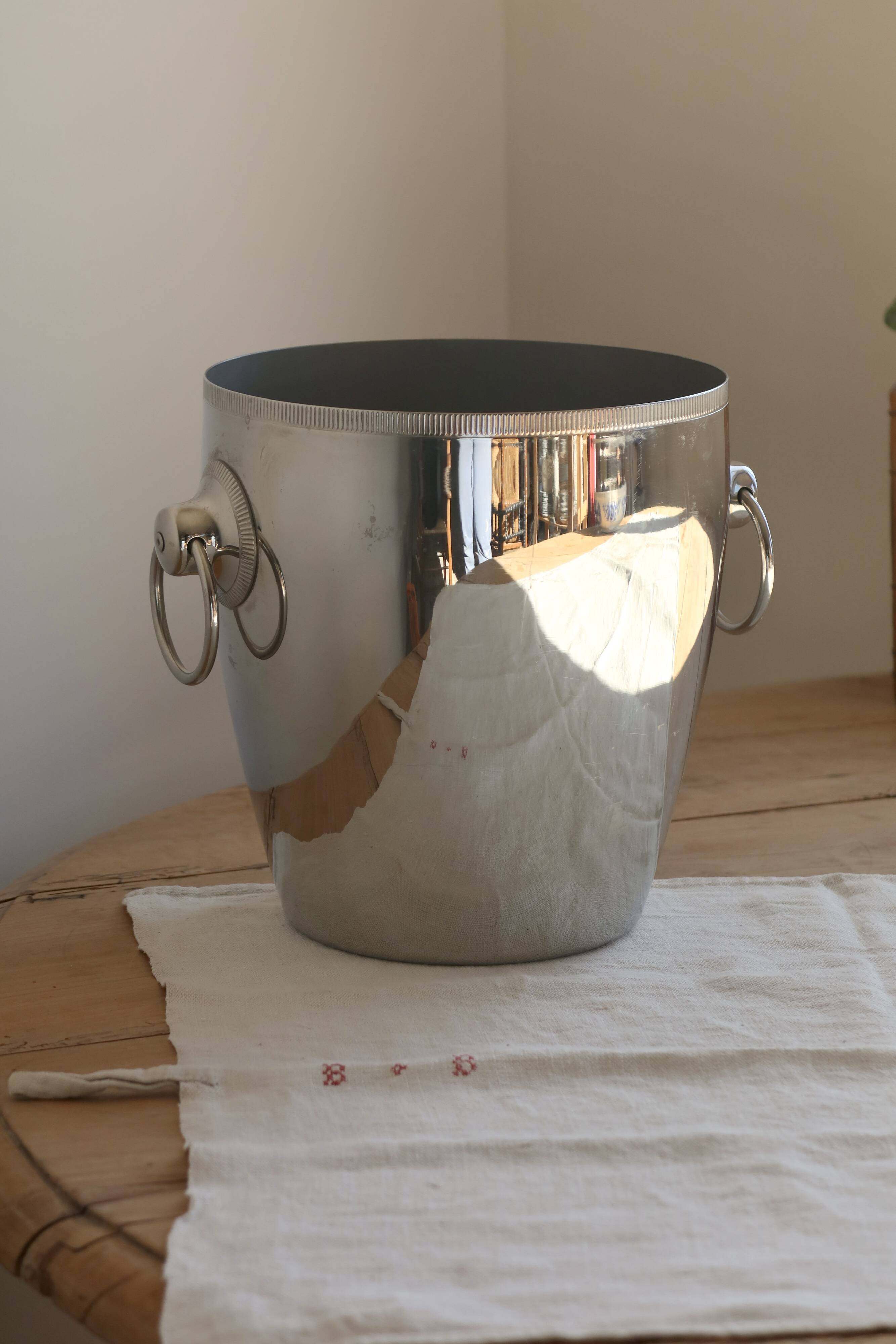 Vintage silver-plated metal champagne bucket Rémy Letang