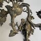 Antique patinated bronze wall sconce – 4 light arms, 19th century