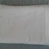Old lin drapery embroidered monogram rg art deco style