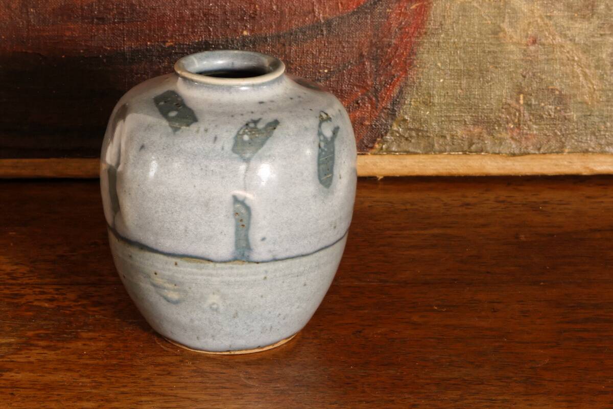 Vase en grés vernissé signé,
