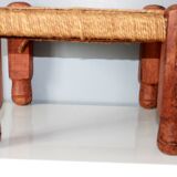 Paire de tabourets Charpoy d'inde en corde tressée