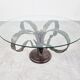 Table basse à fleurs en acier sculpté, années 1970