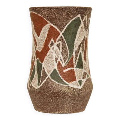 Vase à décor moderniste/Art primitif- Poterie d'Accolay