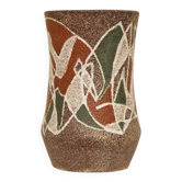 Vase with modernist/primitive art decoration - Accolay pottery