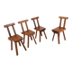Set of 4 brutalist chairs by Mobichalet, Belgium 1950s/60s