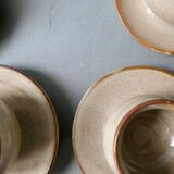 5 glazed stoneware shells, signed