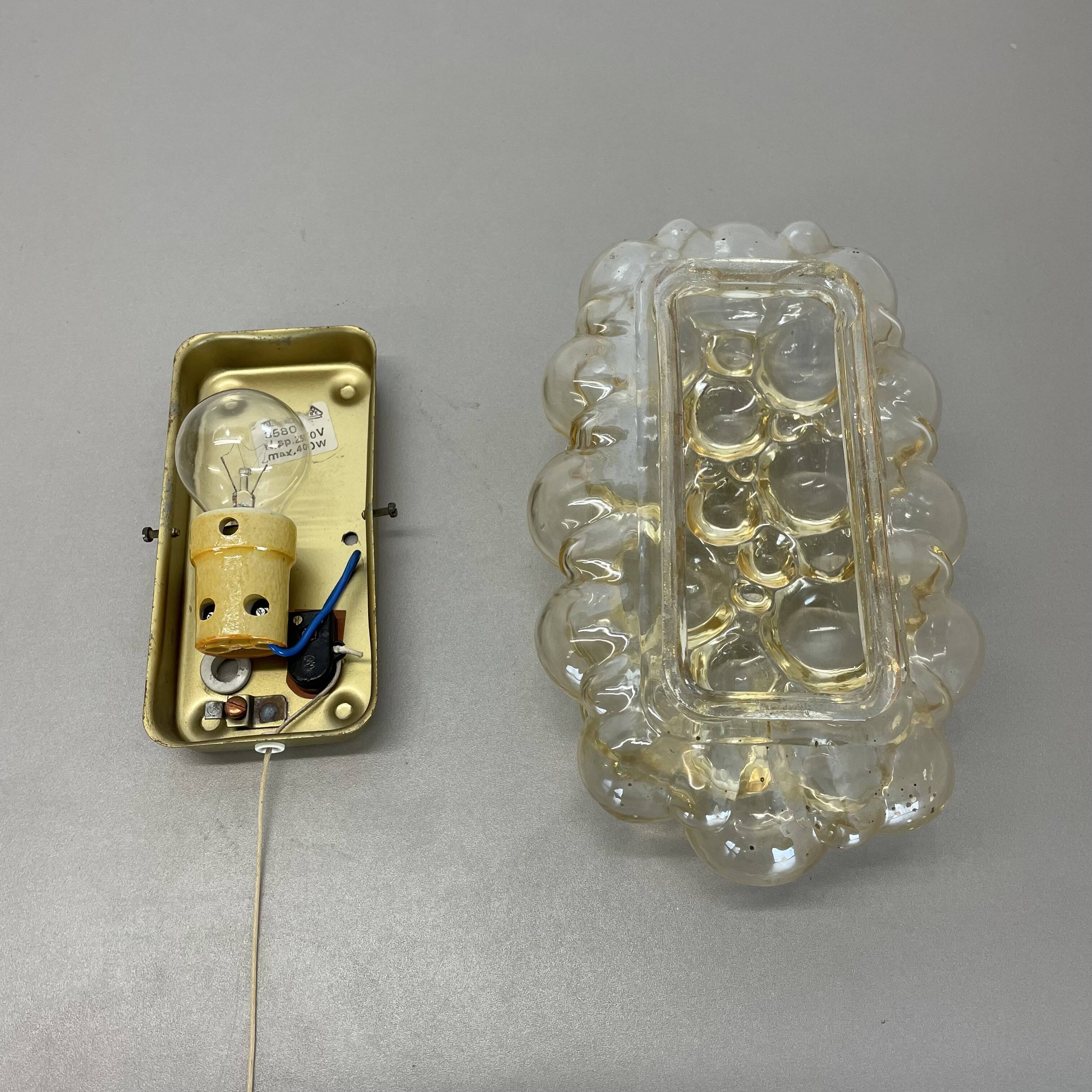 Original Amber Glass Wall Lights Sconces Helena Tynell Glashütte Limburg, 1960s