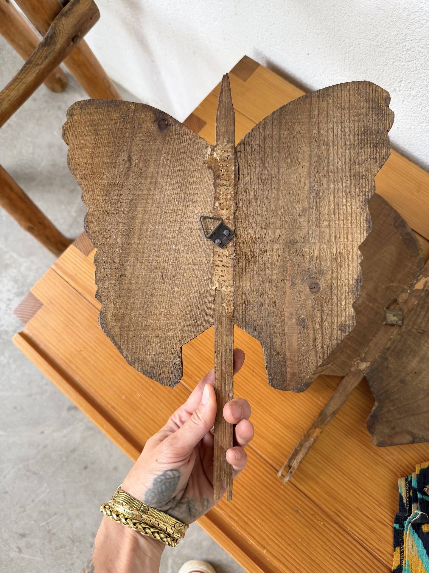 Set of 2 butterfly wall decorations sculptures 1900