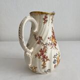 Pot à lait pichet en terre de fer polychrome "Louis VX" U&C Sarreguemines