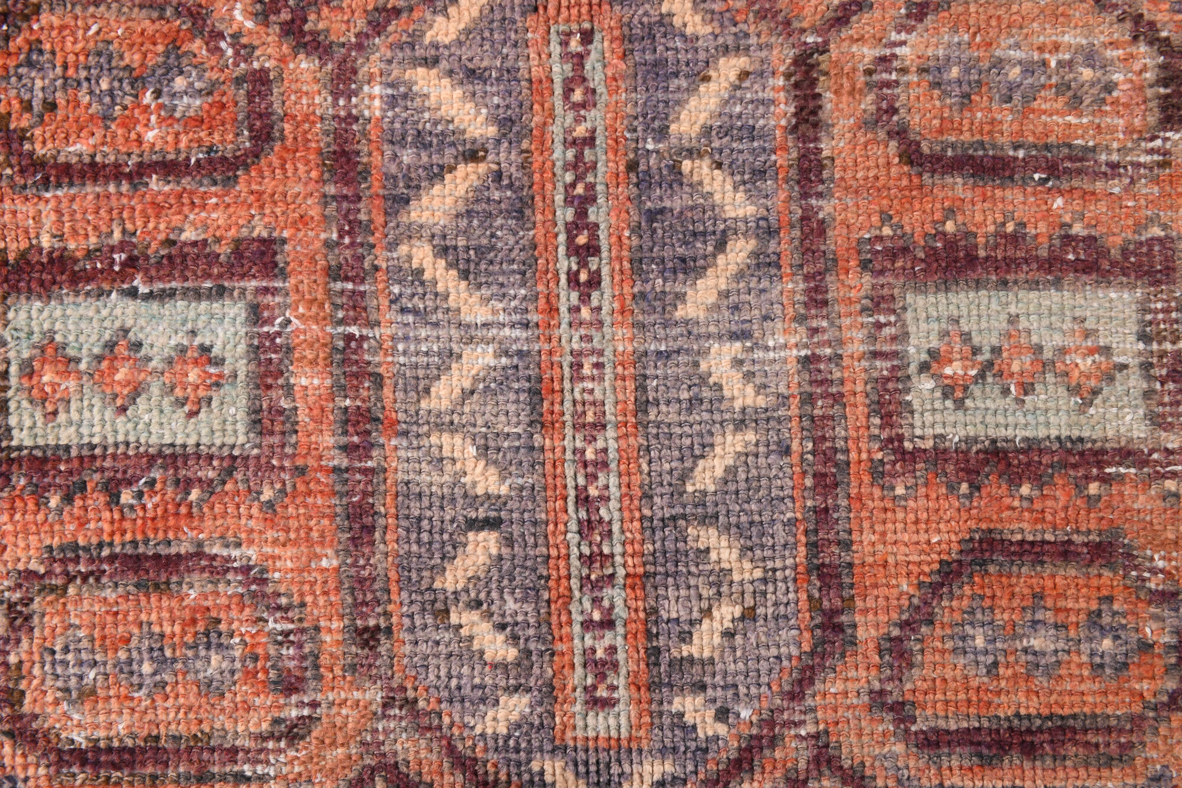 Burgundy & Red Vintage Persian Rug, 153x336Cm