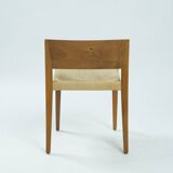 Walnut Molteni & C dining chairs with papercord seating, Italy, 1990s