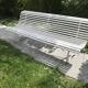 White metal Garden Bench and wooden slats 1970