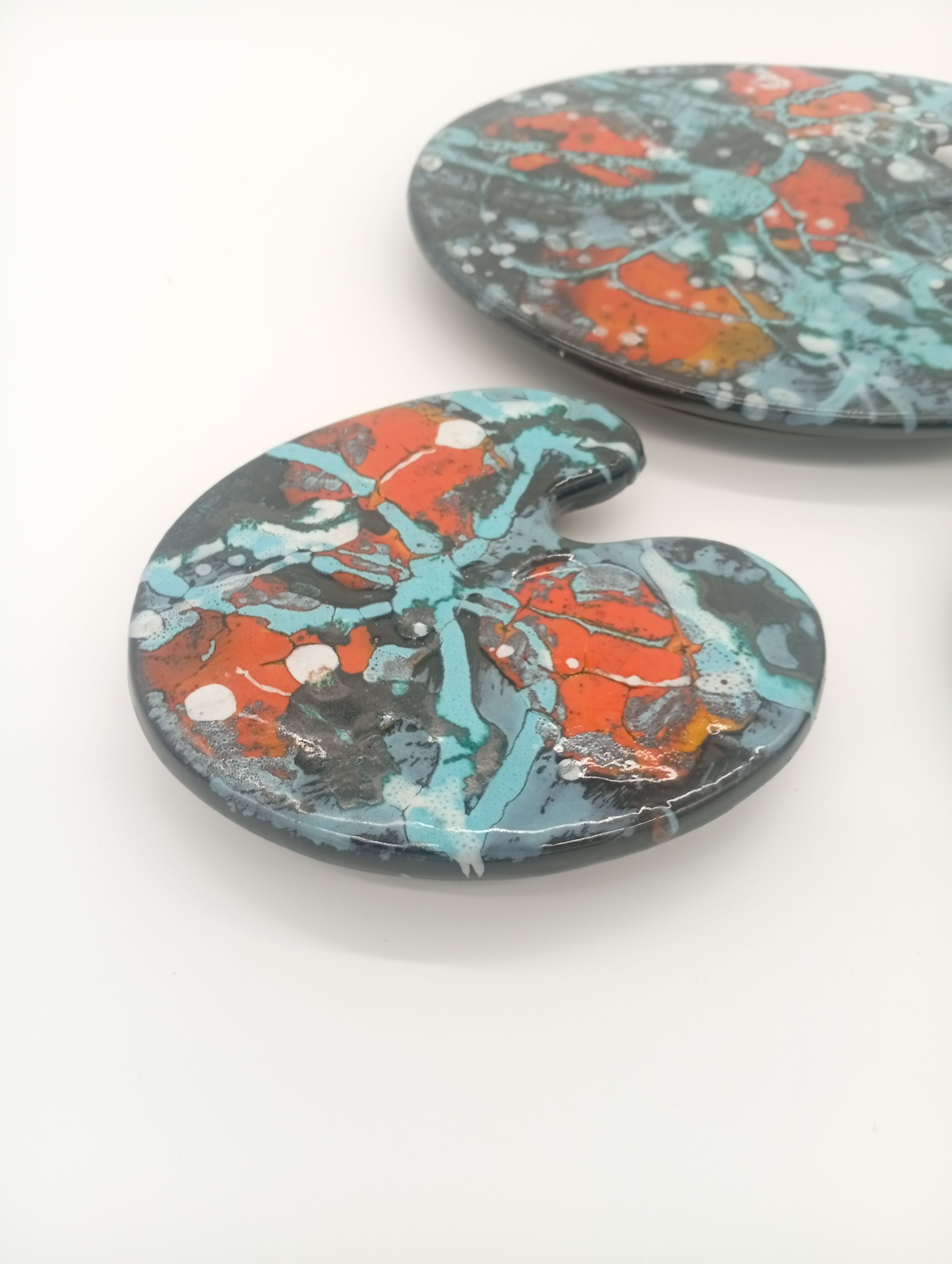 Bottle Coaster Painter's Palette Multicoloured Ceramic Pop