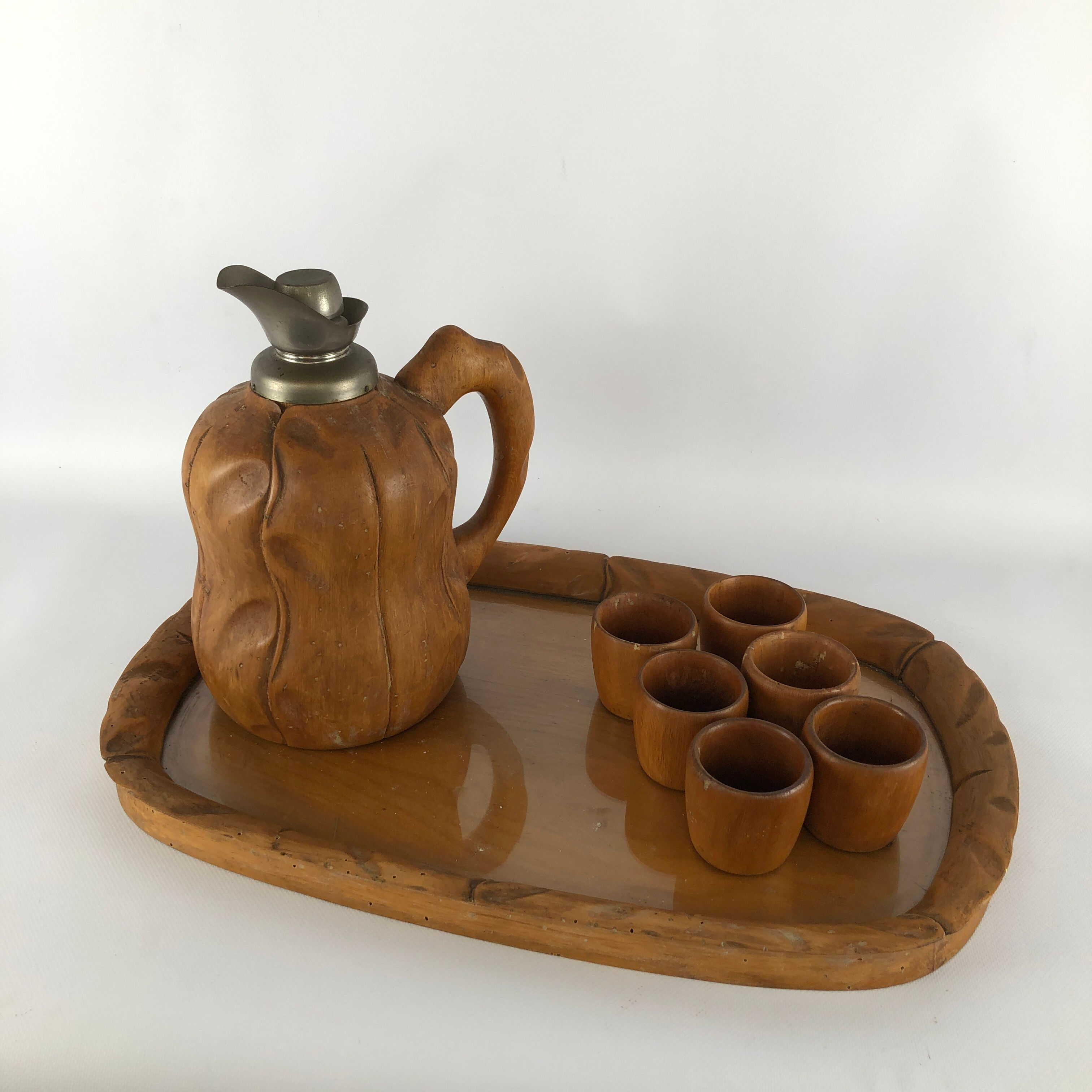 Aldo Tura carafe, tray and glasses set for Macabo  50
