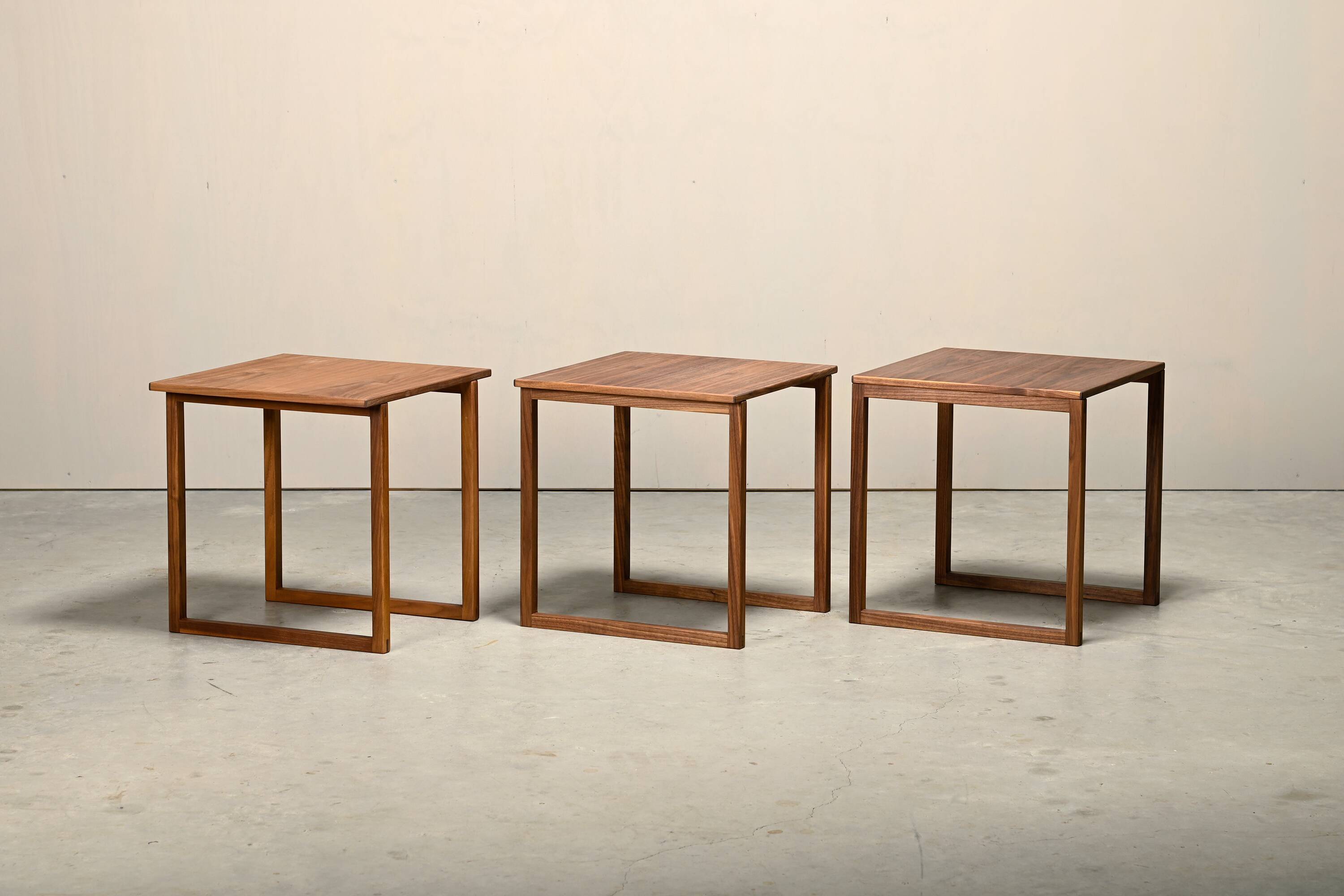 Kai Kristiansen Cube No. 33 Interlocking Nesting Tables in Walnut, Denmark