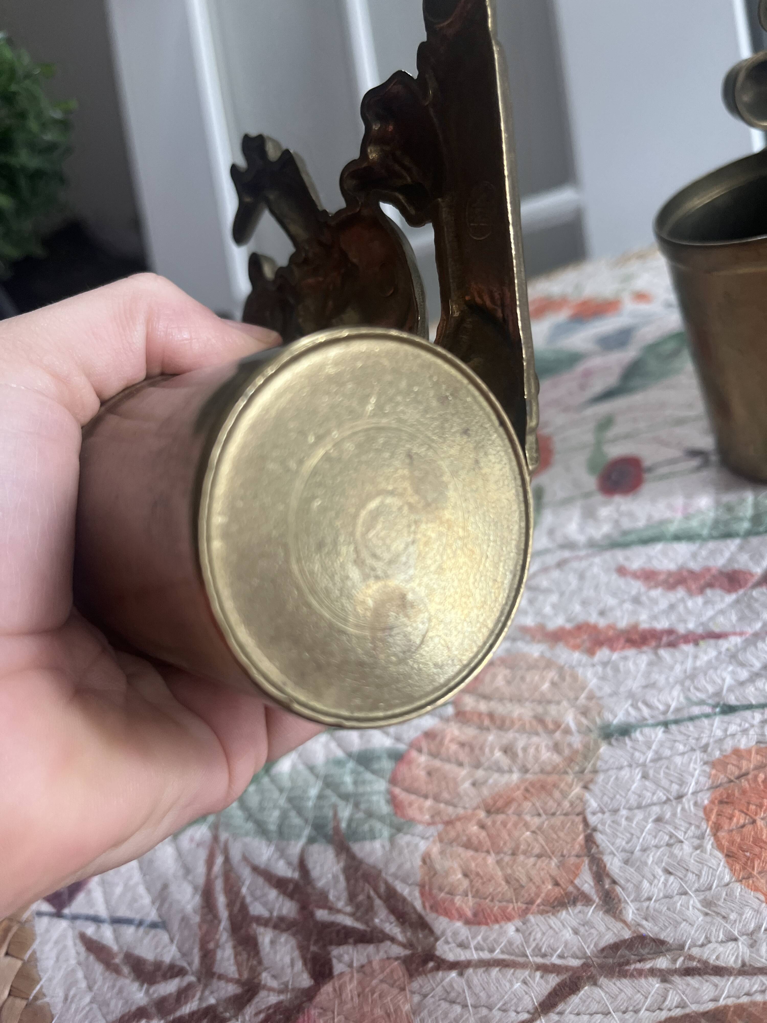 Rare brass yellow Disney pencil holders. 1960p