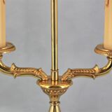 Empire style lamp two lights with oval lacquered lampshade "lucien gau"