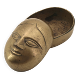Brass catchall, face of an Indian woman, 1970s.