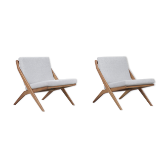 2 mid-century swedish scissor chairs by folke ohlsson for bodafors, 1960s, set of 2