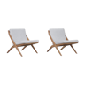 2 chaises à ciseaux suédoises du milieu du siècle par folke ohlsson pour bodafors, années 1960, set de 2