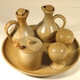 Stoneware condiment set