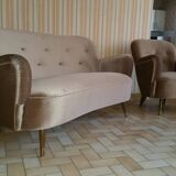 Organic design sofa sofa ARC Rein 50s-60s beige Bronze