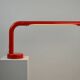 Red “Tube” Desk lamp designed by Anders Pehrson for Ateljé Lyktan, Sweden, 1970s