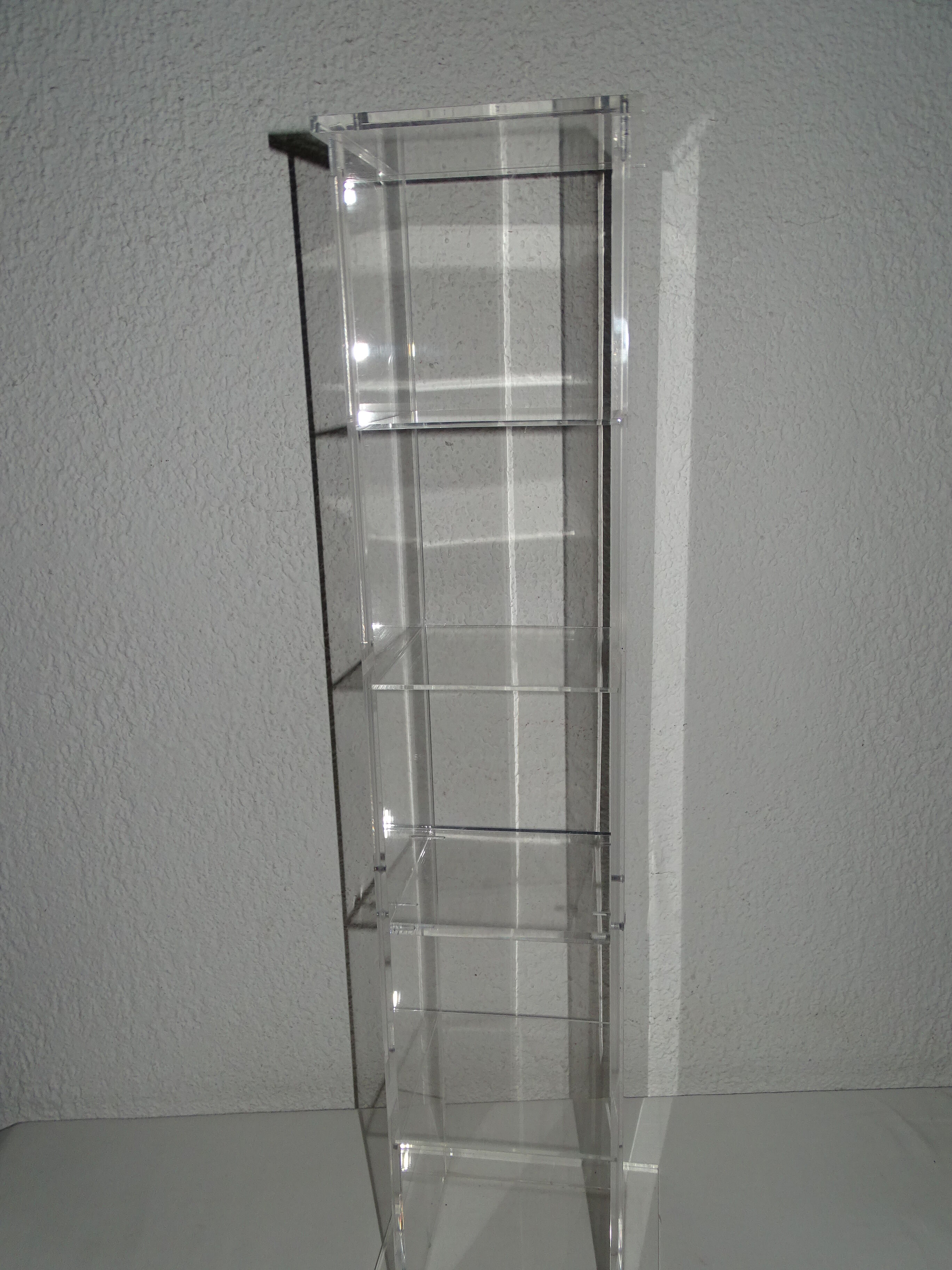 DAVID LANGE DESIGN COLUMN HOLDER VINTAGE PLEXIGLASS CD HOLDER