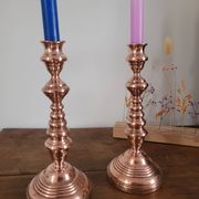 Lot de 2 bougeoirs en cuivre