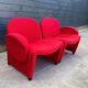 Red foam and fabric armchair banquette by Sitland, 1970.