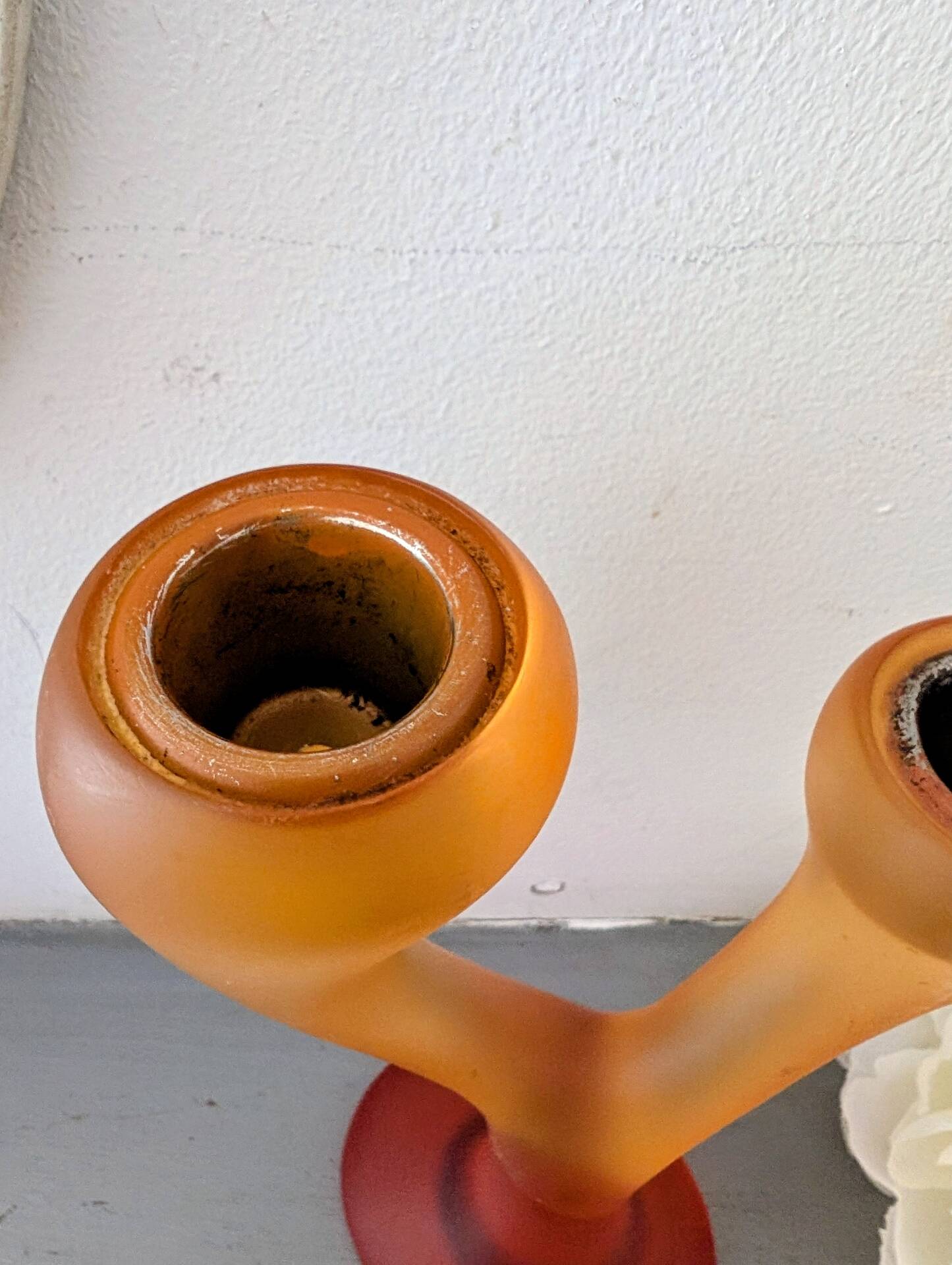 Vintage Candle Holder "Caution Curves" 1980s