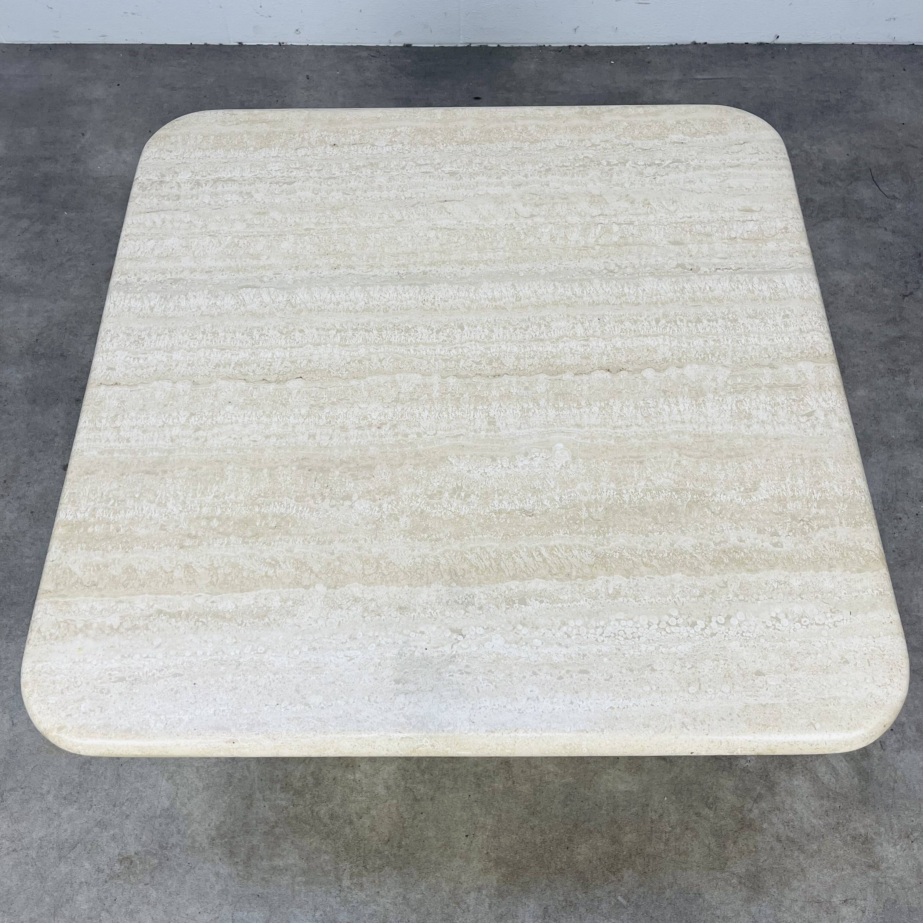 Square travertine coffee table