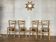 Série 4 chaises en bois troquet bistrot 1950