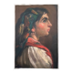 Tableau HSP "Jeune femme à la boucle et au châle" signé Labbéî