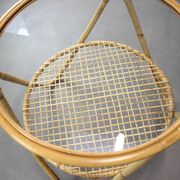 Mid-Century Bamboo and Glass Coffee Table by Alan Fuchs, Czechoslovakia, 1960s