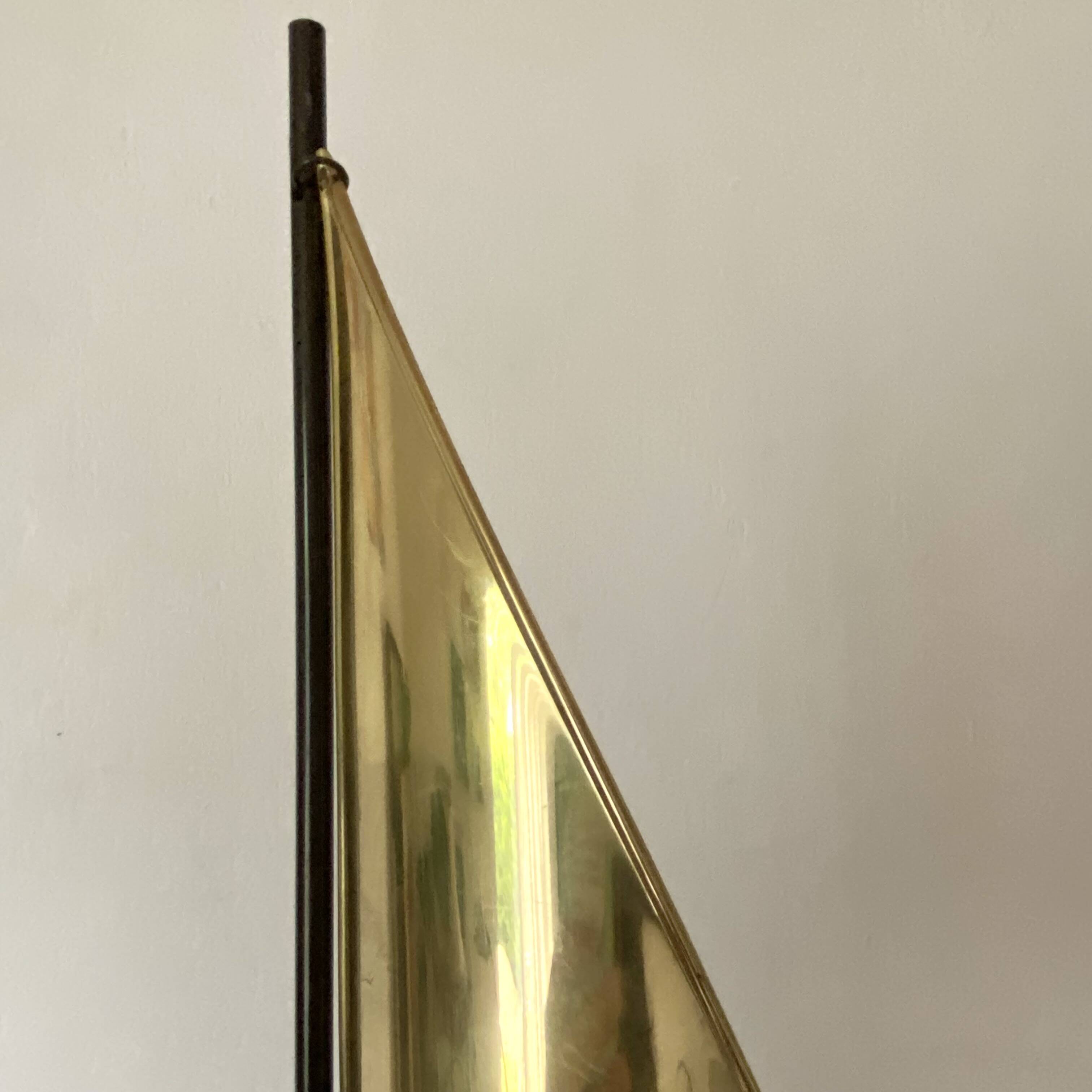 Vintage brass windsurfing wall lamp