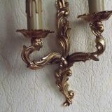 Brass wall lights.