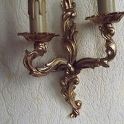 Brass wall lights.